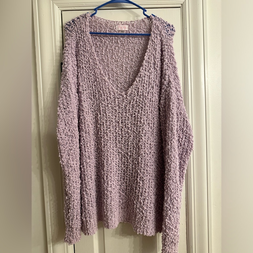 Pink Lily Lavender Knit Sweater